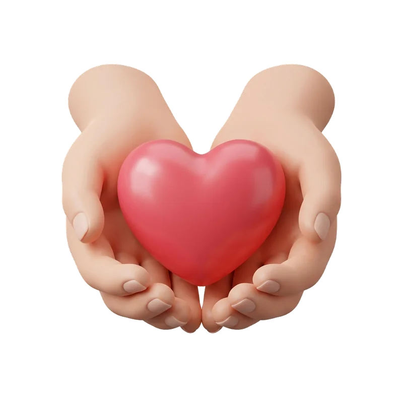 100% Commitment Heart in Hands